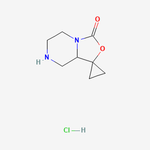 molecular formula C8H13ClN2O2 B12308851 (S)-Tetrahydrospiro[cyclopropane-1,1'-oxazolo[3,4-a]pyrazin]-3'(5'H)-one hydrochloride 