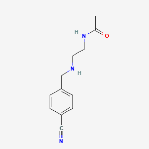 molecular formula C12H15N3O B12308884 N-(2-{[(4-cyanophenyl)methyl]amino}ethyl)acetamide 