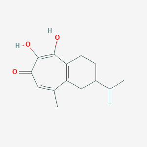 molecular formula C15H18O3 B1230890 5,7-Dihydroxy-2-isopropenyl-9-methyl-1,2,3,4-tetrahydrobenzo[7]annulen-6-one 