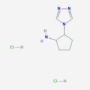 molecular formula C7H14Cl2N4 B12308907 rac-(1R,2S)-2-(4H-1,2,4-triazol-4-yl)cyclopentan-1-amine dihydrochloride, cis 