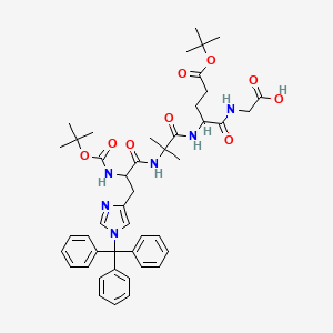 molecular formula C45H56N6O9 B12308908 Boc-DL-His(1-Trt)-Aib-DL-Glu(OtBu)(OtBu)-Gly-OH 