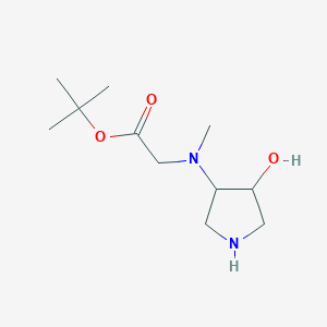 molecular formula C11H22N2O3 B12308942 Tert-butyl 2-[(4-hydroxypyrrolidin-3-yl)(methyl)amino]acetate 