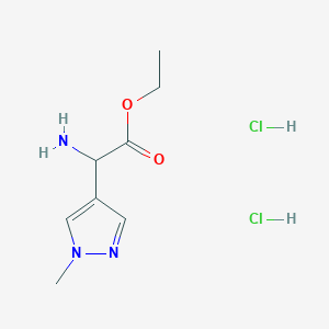 molecular formula C8H15Cl2N3O2 B12308956 ethyl 2-amino-2-(1-methyl-1H-pyrazol-4-yl)acetate dihydrochloride 