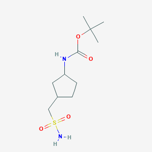 molecular formula C11H22N2O4S B12308962 rac-tert-butyl N-[(1R,3S)-3-(sulfamoylmethyl)cyclopentyl]carbamate, cis 