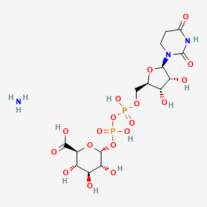 azane;(2S,3S,4S,5R,6R)-6-[[[(2R,3S,4R,5R)-5-(2,4-dioxo-1,3-diazinan-1-yl)-3,4-dihydroxyoxolan-2-yl]methoxy-hydroxyphosphoryl]oxy-hydroxyphosphoryl]oxy-3,4,5-trihydroxyoxane-2-carboxylic acid