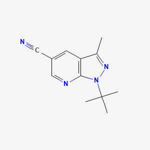 molecular formula C12H14N4 B12309003 1-tert-butyl-3-methyl-1H-pyrazolo[3,4-b]pyridine-5-carbonitrile 