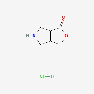 molecular formula C6H10ClNO2 B12309031 hexahydro-1H-furo[3,4-c]pyrrol-1-one hydrochloride 