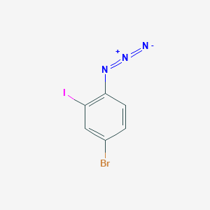 molecular formula C6H3BrIN3 B12309038 1-Azido-4-bromo-2-iodobenzene 