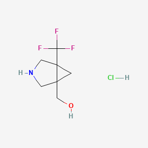 molecular formula C7H11ClF3NO B12309080 rac-[(1R,5S)-5-(trifluoromethyl)-3-azabicyclo[3.1.0]hexan-1-yl]methanol hydrochloride, trans 