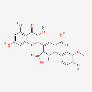 4-(4-hydroxy-3-methoxyphenyl)-1-oxo-7-(3,5,7-trihydroxy-4-oxo-2,3-dihydrochromen-2-yl)-3a,4,5,7a-tetrahydro-3H-2-benzofuran-5-carboxylic acid