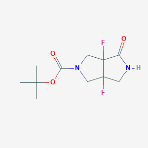 molecular formula C11H16F2N2O3 B12309123 Cis-tert-butyl (3aR,6aR)-3a,6a-difluoro-3-oxo-1,2,4,6-tetrahydropyrrolo[3,4-c]pyrrole-5-carboxylate 