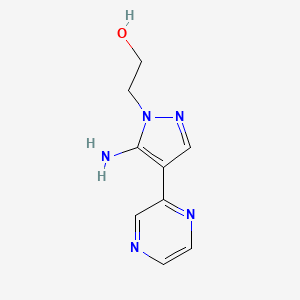 2-[5-amino-4-(pyrazin-2-yl)-1H-pyrazol-1-yl]ethan-1-ol