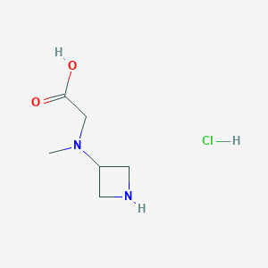 molecular formula C6H13ClN2O2 B12309150 2-[(Azetidin-3-yl)(methyl)amino]acetic acid hydrochloride 