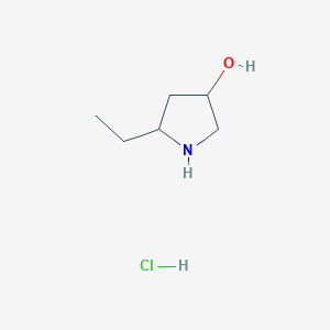 molecular formula C6H14ClNO B12309217 5-ethylpyrrolidin-3-olhydrochloride,Mixtureofdiastereomers 