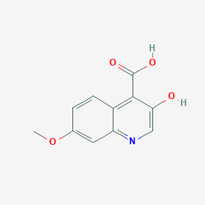 molecular formula C11H9NO4 B12309296 3-Hydroxy-7-methoxyquinoline-4-carboxylic acid 