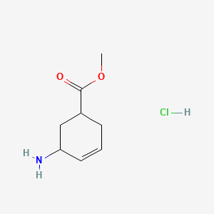 molecular formula C8H14ClNO2 B12309303 rac-methyl (1R,5S)-5-aminocyclohex-3-ene-1-carboxylate hydrochloride, trans 