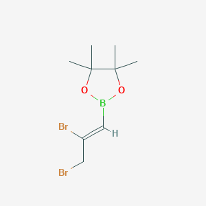 molecular formula C9H15BBr2O2 B12309315 (Z)-2-(2,3-Dibromoprop-1-en-1-yl)-4,4,5,5-tetramethyl-1,3,2-dioxaborolane 