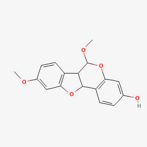 molecular formula C17H16O5 B12309328 (6R,6aS,11aR)-3-Hydroxy-6,9-dimethoxypterocarpan 