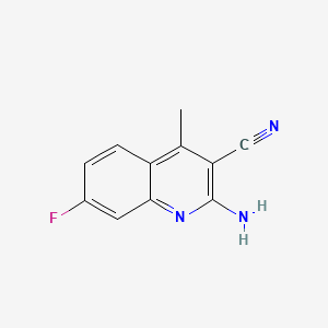 molecular formula C11H8FN3 B12309353 2-Amino-7-fluoro-4-methylquinoline-3-carbonitrile 