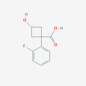 (1S,3s)-1-(2-fluorophenyl)-3-hydroxycyclobutane-1-carboxylic acid