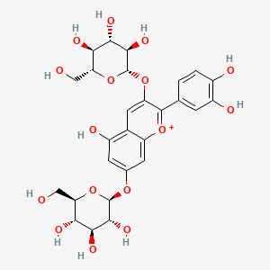 molecular formula C27H31O16+ B1230936 花青素3,7-二-O-β-D-葡萄糖苷 