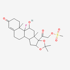 molecular formula C25H35FO8S B12309360 1,2-Dihydrotriamcinolone-16,17-acetonide-21-mesylate 