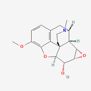 molecular formula C18H21NO4 B1230937 8-Methoxy-2-methyl-1,3,4,9a,10,10a,11a,11b-octahydro-2H-1,5-methano[1]benzofuro[3,2-e]oxireno[h]isoquinolin-10-ol 