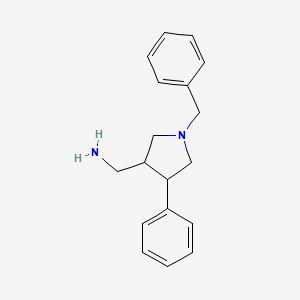 molecular formula C18H22N2 B12309370 4-Phenyl-1-(phenylmethyl)-3-pyrrolidinemethanamine 