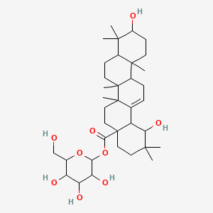 molecular formula C36H58O9 B12309380 [3,4,5-Trihydroxy-6-(hydroxymethyl)oxan-2-yl] 1,10-dihydroxy-2,2,6a,6b,9,9,12a-heptamethyl-1,3,4,5,6,6a,7,8,8a,10,11,12,13,14b-tetradecahydropicene-4a-carboxylate 