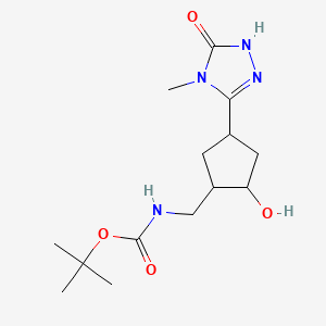 rac-tert-butyl N-{[(1R,2R,4S)-2-hydroxy-4-(4-methyl-5-oxo-4,5-dihydro-1H-1,2,4-triazol-3-yl)cyclopentyl]methyl}carbamate