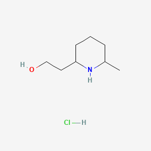 molecular formula C8H18ClNO B12309394 rac-2-[(2R,6R)-6-methylpiperidin-2-yl]ethan-1-ol hydrochloride, cis 