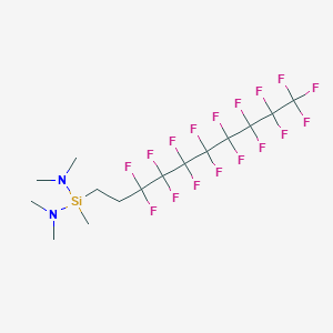 molecular formula C15H19F17N2Si B12309413 N-[dimethylamino-(3,3,4,4,5,5,6,6,7,7,8,8,9,9,10,10,10-heptadecafluorodecyl)-methylsilyl]-N-methylmethanamine CAS No. 186599-47-3