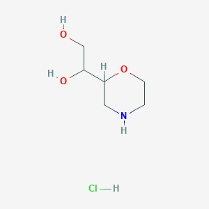 molecular formula C6H14ClNO3 B12309420 1-(Morpholin-2-yl)ethane-1,2-diol hydrochloride 