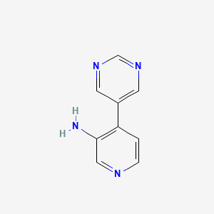 molecular formula C9H8N4 B12309441 3-Amino-4-(5-pyrimidyl)pyridine 