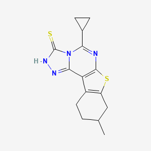 5-Cyclopropyl-9-methyl-8,9,10,11-tetrahydrobenzo[4,5]thieno[3,2-e][1,2,4]triazolo[4,3-c]pyrimidine-3-thiol