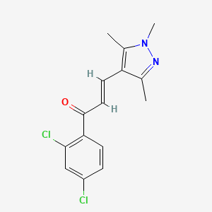 molecular formula C15H14Cl2N2O B1230946 (E)-1-(2,4-二氯苯基)-3-(1,3,5-三甲基吡唑-4-基)丙-2-烯-1-酮 