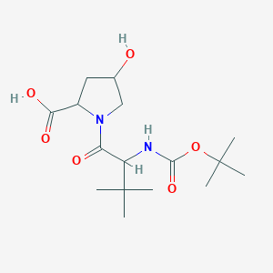 molecular formula C16H28N2O6 B12309475 1-(Boc-L-tert-leucinyl)-(4S)-4-hydroxy-L-proline 