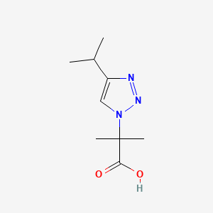 molecular formula C9H15N3O2 B12309482 2-methyl-2-[4-(propan-2-yl)-1H-1,2,3-triazol-1-yl]propanoic acid 