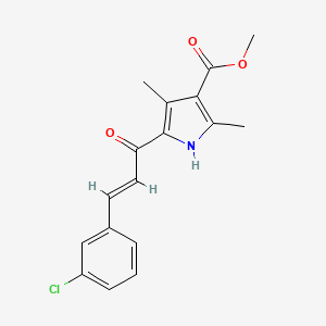 molecular formula C17H16ClNO3 B1230949 methyl 5-[(E)-3-(3-chlorophenyl)prop-2-enoyl]-2,4-dimethyl-1H-pyrrole-3-carboxylate 