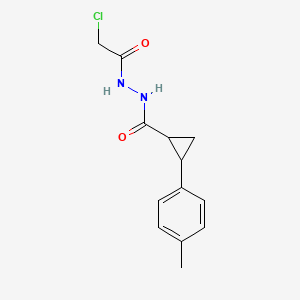 molecular formula C13H15ClN2O2 B12309491 N'-(2-chloroacetyl)-2-(4-methylphenyl)cyclopropane-1-carbohydrazide, trans 