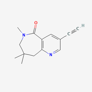 molecular formula C14H16N2O B12309525 3-ethynyl-6,8,8-trimethyl-6,7,8,9-tetrahydro-5H-pyrido[3,2-c]azepin-5-one 