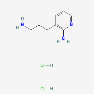 molecular formula C8H15Cl2N3 B12309528 3-(3-Aminopropyl)pyridin-2-amine dihydrochloride 