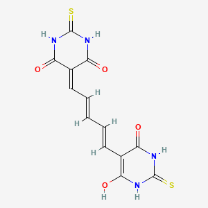 molecular formula C13H10N4O4S2 B1230954 5-[(2E,4E)-5-(6-hydroxy-4-oxo-2-sulfanylidene-1H-pyrimidin-5-yl)penta-2,4-dienylidene]-2-sulfanylidene-1,3-diazinane-4,6-dione 