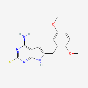 6-(2,5-Dimethoxybenzyl)-2-(methylthio)-7H-pyrrolo[2,3-d]pyrimidin-4-amine