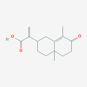 molecular formula C15H20O3 B12309554 2-(4a,8-Dimethyl-7-oxo-1,2,3,4,5,6-hexahydronaphthalen-2-yl)prop-2-enoic acid 