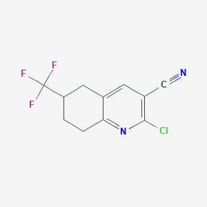 molecular formula C11H8ClF3N2 B12309571 2-Chloro-6-(trifluoromethyl)-5,6,7,8-tetrahydroquinoline-3-carbonitrile 