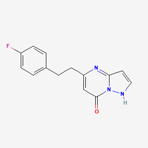 molecular formula C14H12FN3O B12309575 5-(4-Fluorophenethyl)pyrazolo[1,5-a]pyrimidin-7-ol 