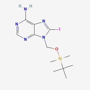 molecular formula C12H20IN5OSi B12309602 9-(((Tert-butyldimethylsilyl)oxy)methyl)-8-iodo-9h-purin-6-amine 