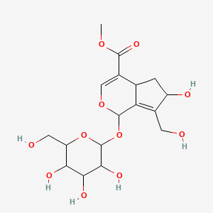 molecular formula C17H24O11 B12309639 Methyl 6-hydroxy-7-(hydroxymethyl)-1-[3,4,5-trihydroxy-6-(hydroxymethyl)oxan-2-yl]oxy-1,4a,5,6-tetrahydrocyclopenta[c]pyran-4-carboxylate 