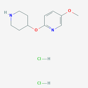 molecular formula C11H18Cl2N2O2 B12309681 5-Methoxy-2-(piperidin-4-yloxy)pyridine dihydrochloride 